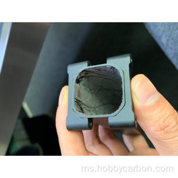 30x30mm pengapit tiub serat karbon hitam oktagon mendatar